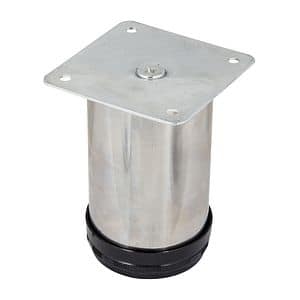 Picior mobilier reglabil, inox, 5 cm, alb
