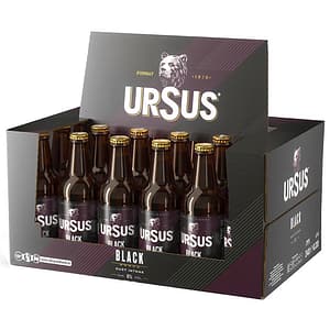 Bere blonda Ursus Black bax 0.33L x 24 sticle