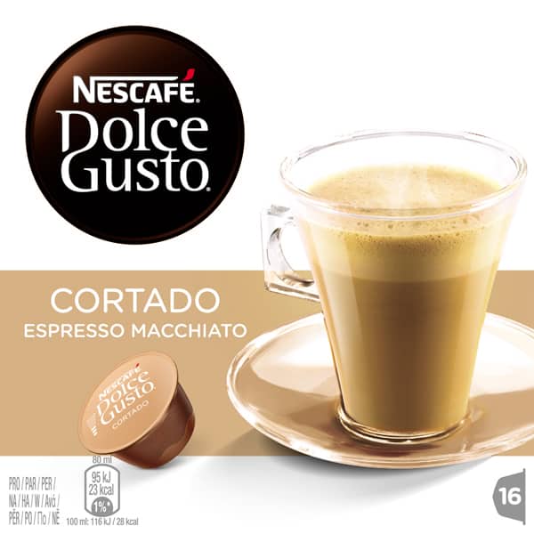 Capsule cafea NESCAFE Dolce Gusto Cortado Espresso Machiatto, 16 capsule, 100.8g