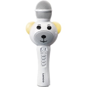 Microfon karaoke LENCO BMC-060WH, Bluetooth, USB, alb