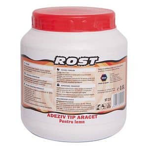 Adeziv aracet pentru lemn Rost, alb, 0.8 l