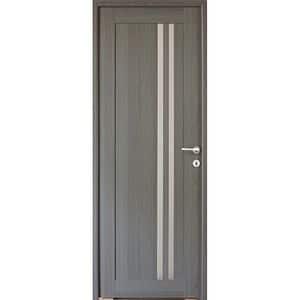 Usa interior Della, cu geam, reversibila, MDF, 68 x 203 cm, gri antracit