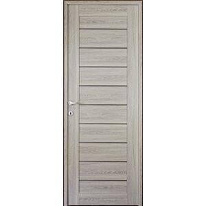 Usa interior Tarra, cu geam, reversibila, MDF, 88 x 203 cm, gri deschis