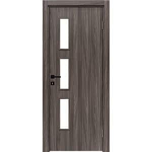 Usa interior Karpat Solo, cu geam, reversibila, MDF, 68 x 203 cm, gri stejar