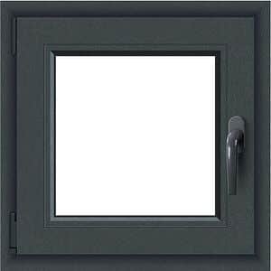 Fereastra termopan APLAST, PVC, 5 camere, 56 x 56 cm, deschidere oscilobatanta dreapta, gri antracit