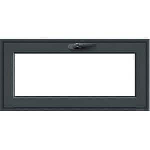 Fereastra termopan APLAST, PVC, 5 camere, 116 x 56 cm, deschidere batanta in jos, gri antracit