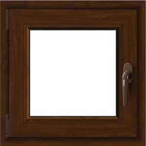 Fereastra termopan APLAST, PVC, 5 camere, 56 x 56 cm, deschidere oscilobatanta stanga, maro