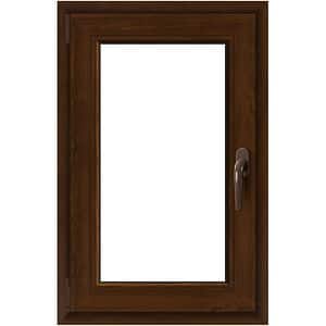 Fereastra termopan APLAST, PVC, 5 camere, 56 x 86 cm, deschidere oscilobatanta stanga, maro