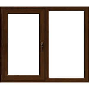 Fereastra termopan APLAST, PVC, 5 camere, 146 x 116 cm, deschidere fixa + batanta stanga, maro