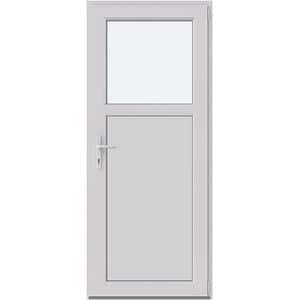 Usa intrare APLAST, cu geam, dreapta, PVC, 88 x 205 cm, alb