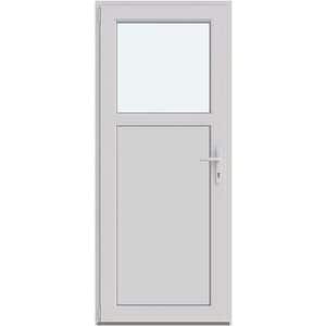 Usa intrare APLAST, cu geam, stanga, PVC, 88 x 205 cm, alb