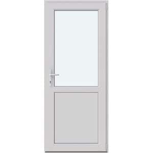 Usa intrare APLAST, cu geam, dreapta, PVC, 88 x 205 cm, alb