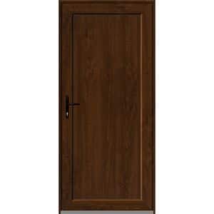 Usa intrare APLAST, fara geam, dreapta, PVC, 88 x 195 cm, maro inchis