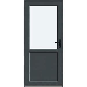 Usa intrare APLAST, cu geam, stanga, PVC, 88 x 195 cm, gri antracit