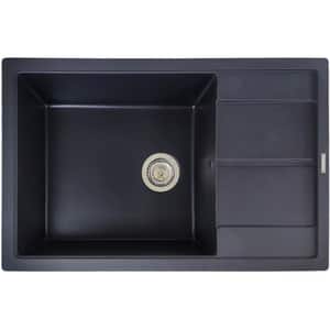 Chiuveta bucatarie SANDONNA Ewelina 78, 1 cuva, picurator reversibil, compozit granit, negru