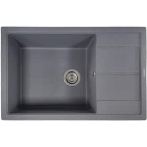 Chiuveta bucatarie SANDONNA Ewelina 78, 1 cuva, picurator reversibil, compozit granit, gri