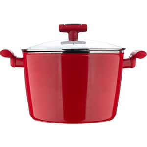 Oala cu capac BERGNER Red Line BG-35394-RD, 8.66l, 28cm, aluminiu forjat, rosu
