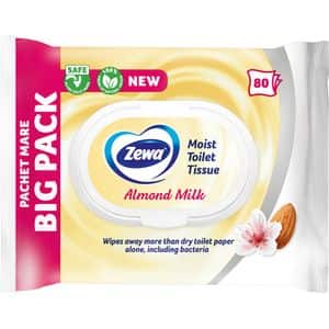 Hartie igienica umeda ZEWA Almond, 80 bucati