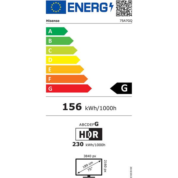 Televizor QLED Smart HISENSE 75A7GQ, Ultra HD 4K, HDR 10+, 190cm