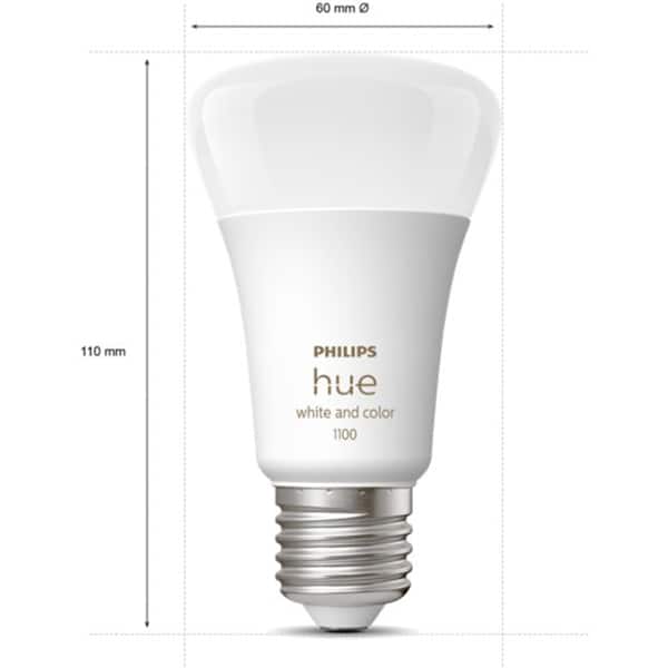 Bec LED Smart PHILIPS Hue 8719514291171, E27, 9W, 1.100lm, lumina variabila 