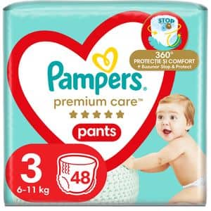 Scutece chilotel PAMPERS Premium Care Pants Value Pack nr 3, Unisex, 6-11 kg, 48 buc