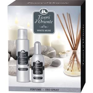 Set ingrijire corp TESORI D'ORIENTE Mosc Alb: Apa de toaleta, 100ml + Deodorant spray, 150ml