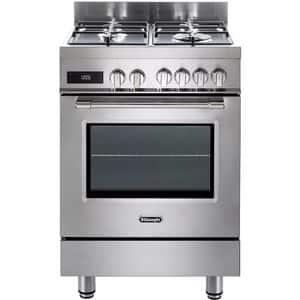 Aragaz profesional DELONGHI PRO 66 MXL PZ RO, 4 arzatoare, Gaz + Electric, L 60 cm, Grill, inox