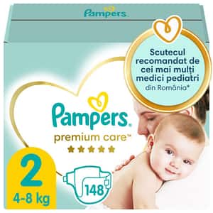 Scutece PAMPERS Premium Care Mega Box nr 2, Unisex, 4-8 kg, 148 buc