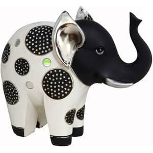 Statueta decorativa Elefant B&W, rasina, 9 x 18 x 22 cm, alb