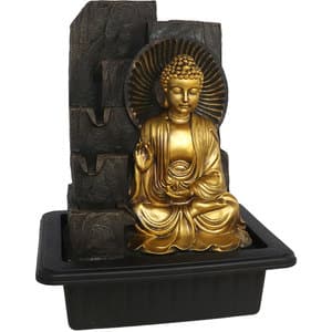 Fantana decorativa Buddha Madhur, rasina, 23 x 31 x 40 cm, auriu