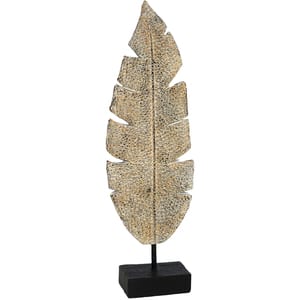 Decoratiune Frunza, rasina ABS, 5 x 11 x 34 cm, auriu