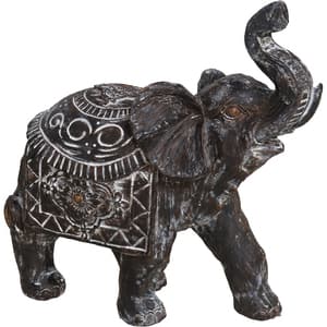 Statueta decorativa Elefant Shashi 1, rasina ABS, 9 x 20 x 21 cm, gri