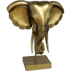 Statueta decorativa Elefant Nupur 1, rasina ABS, 13 x 29 x 33 cm, auriu