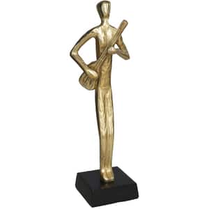 Statueta decorativa Chitarist, aluminiu, 11 x 11 x 40 cm, auriu