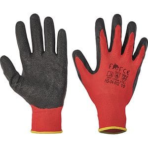 Manusi de protectie CERVA Hornbill Light, poliester-latex, rosu, marimea 10