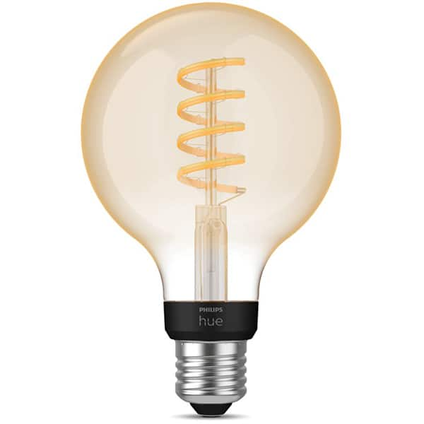 Bec LED Smart Vintage PHILIPS Hue 8719514301481, E27, 7W, 550lm, Bluetooth, lumina calda, compatibil Hue