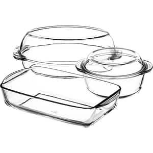 Set vase termorezistente PASABAHCE Borcam 468121, 5 piese, sticla, 2.1-4.05l, transparent
