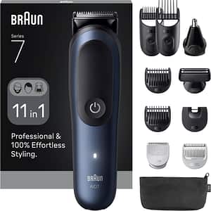 Aparat de tuns BRAUN Seria 7 AIO7540, acumulator, 120 min autonomie, albastru