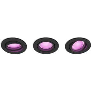 Set 3 spoturi LED smart PHILIPS HUE Centura, 3 x 5.7W, 350lm, IP20, negru