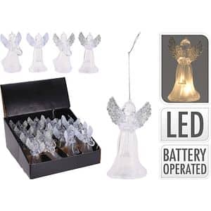 Decoratiune ingeras LED, 11cm, transparent