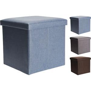 Taburet, spatiu depozitare, poliester, 38x38x38 cm, diverse culori