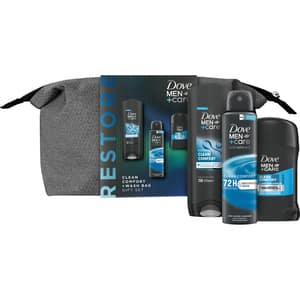 Set ingrijire corp DOVE Men+Care Clean Comfort: Gel de dus, 250ml + Deodorant spray, 150ml + Deodorant stick, 50ml