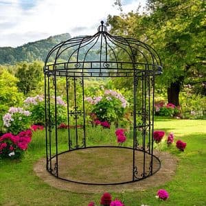 Pavilion gradina HOME DECOR Arcada Orsay, otel, 250 x 313 cm, negru