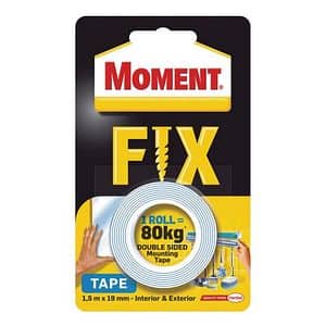 Banda dublu adeziva Moment Fix, 19 mm x 1.5 m, transparent