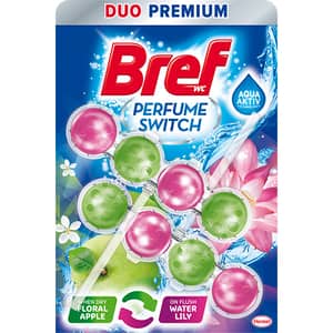 Odorizant toaleta BREF Perfume Switch Apple - Water Lily, 2 x 50g