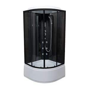 Cabina de dus cu hidromasaj SANOTECHNIK BH950BT, semirotunda, 90 x 90 x 215 cm, sticla securizata 4 mm, profil negru