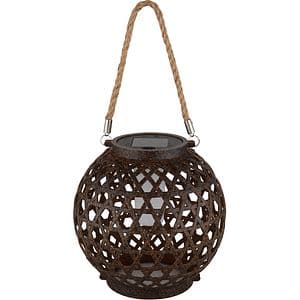Felinar solar GLOBO, efect flacara, 1800K, plastic, bronz