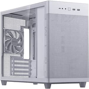 Carcasa PC ASUS PRIME AP201(Tempered Glass), USB 3.2 Gen1, Fara sursa, alb