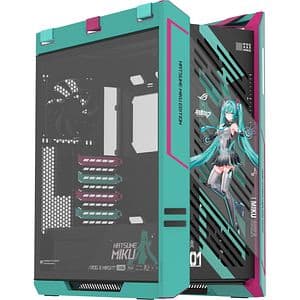 Carcasa PC ASUS ROG Strix Helios II Hatsune Miku Edition, USB 3.2 Gen 2 Type C, fara sursa, turcoaz
