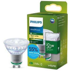 Spot LED PHILIPS, 2.1W, 375lm, IP20, lumina calda, transparent